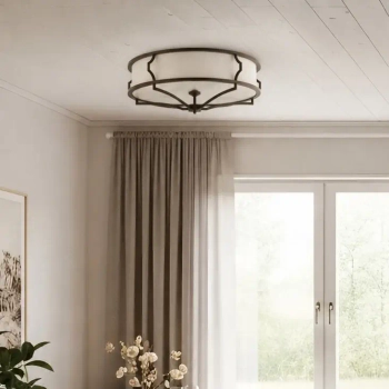 Owalna lampa sufitowa Stesso brązowa kremowa biała OR86614 6xE27