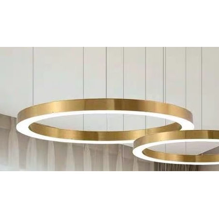 Lampa wisząca CGBOLRING40+60 Copel metalowe pierścienie LED 45W 3000K nad stół mosiądz