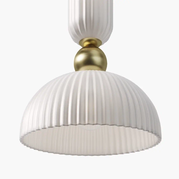 Szklana lampa wisząca glamour Antic MOD302PL-01W1 kopułowa biała złota