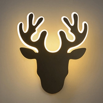 Dekoracyjny kinkiet DEER-B LED 6W jeleń metalowy czarny