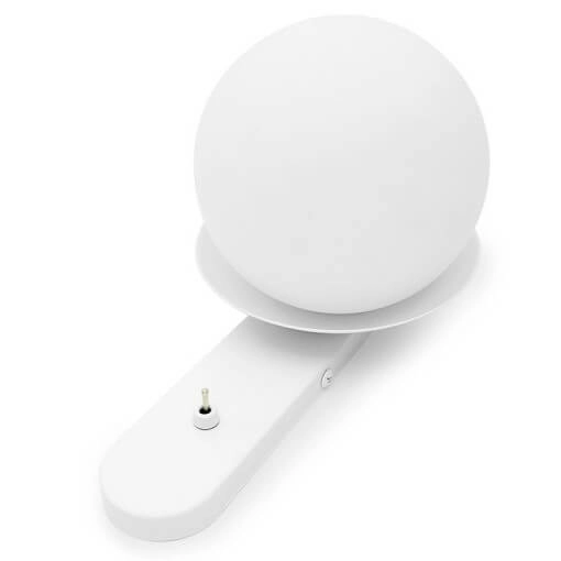 Kinkiet ścienny z włącznikiem Kuul KLD11001 okrągły szklany biały