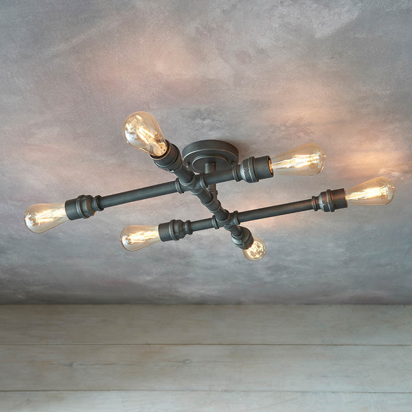 Sufitowa lampa Pipe 78763 metalowa do gabinetu rurka szara
