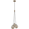 Lampa wisząca do jadalni Perlos PND-54456-3-HB-AMB Italux kule mosiądz