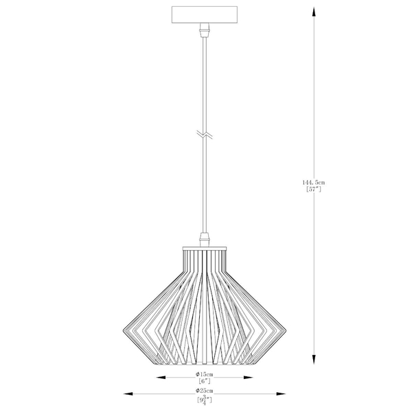 Wisząca lampa metalowa Dolia  A8080-GLD Zumaline druciana złota