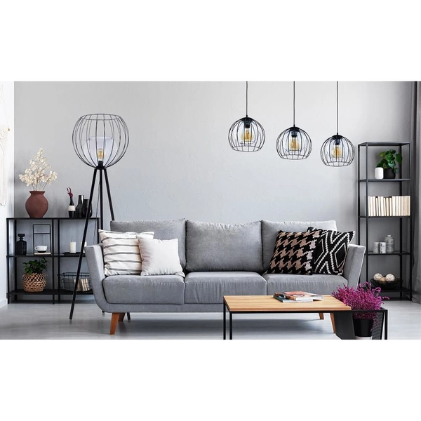 Wisząca lampa druciana loft Universo 2552 TK Lighting szklana przydymiona
