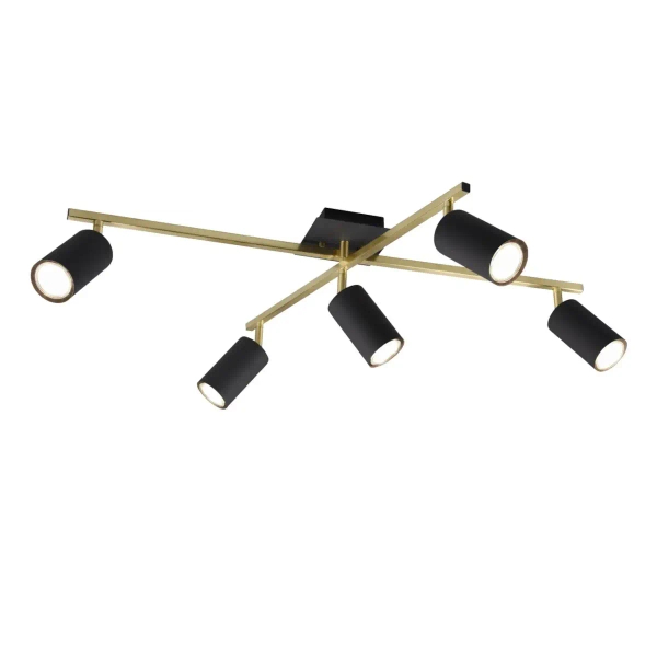 Sufitowa tuba MARLEY 612400580 czarna złota 5xGU10 ściemnialna