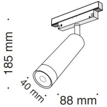 Lampa do szynoprzewodów do jadalni Focus TR019-2-7W3K-B LED 7W 3000K magnetyczna czarna