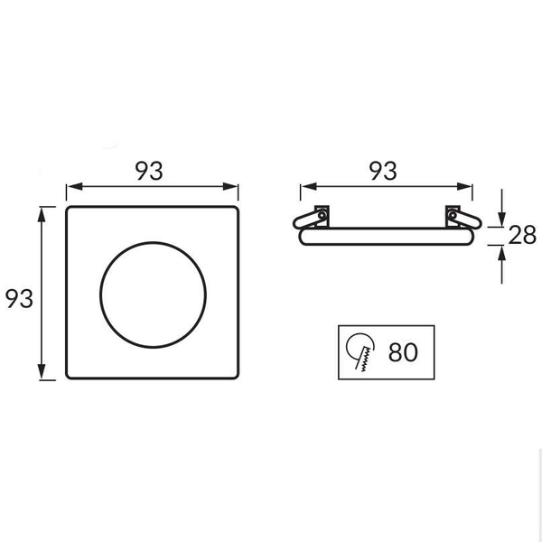 Podtynkowa LAMPA sufitowa ALUM D 03625 Ideus metalowa OPRAWA do zabudowy WPUST kwadratowy beżowy chrom
