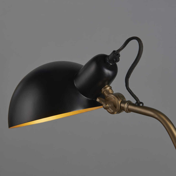 Biurkowa lampka do gabinetu Largo 95478 Endon aluminiowa czarna mosiężna