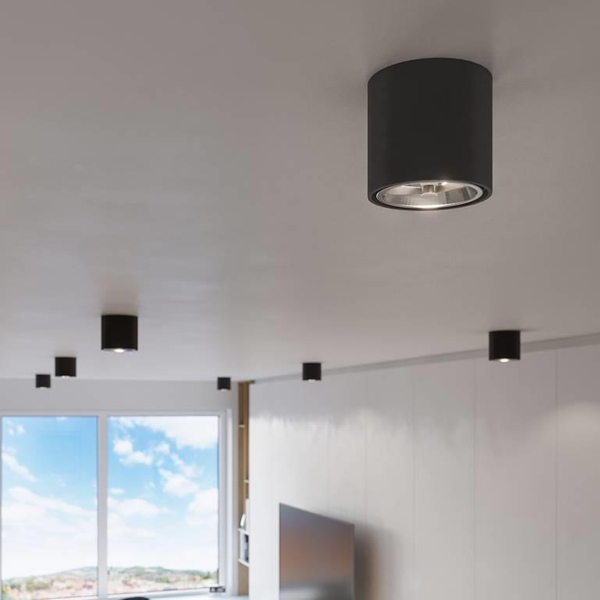 LAMPA sufitowa SL.0697 metalowa OPRAWA spot natynkowy tuba downlight czarny