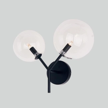 LAMPA ścienna LOLLIPOP W0277 Maxlight metalowa OPRAWA loftowy kinkiet kule balls czarne przezroczyste