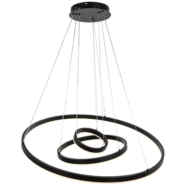 Ledowy żyrandol wiszący Isaure 72306 LED 100W 3000-6500K ringi czarny