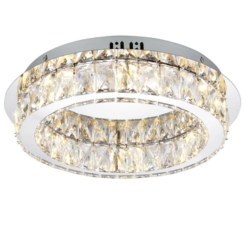 Plafon glamour Swayze 61340 Endon ring LED 16W 3000K okrągły kryształy chrom