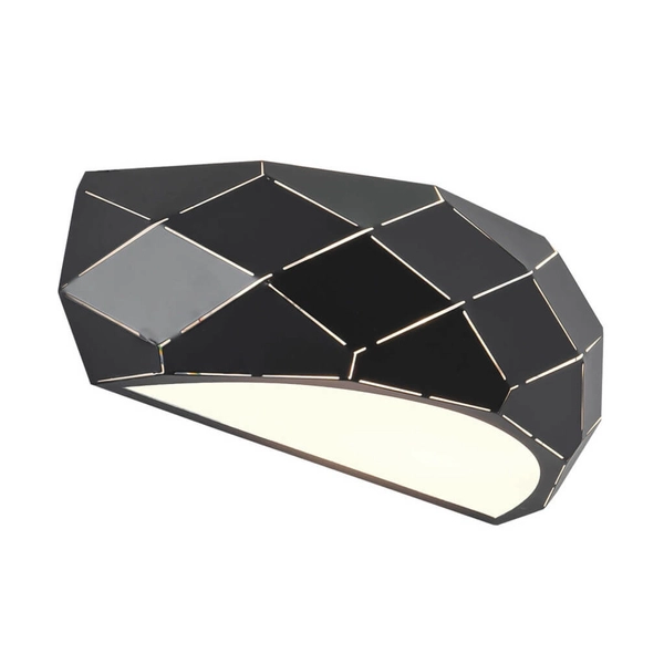 Kinkiet LAMPA ścienna REUS LP-8069/1W BK Light Prestige półokrągła OPRAWA geometryczna przyścienna czarna