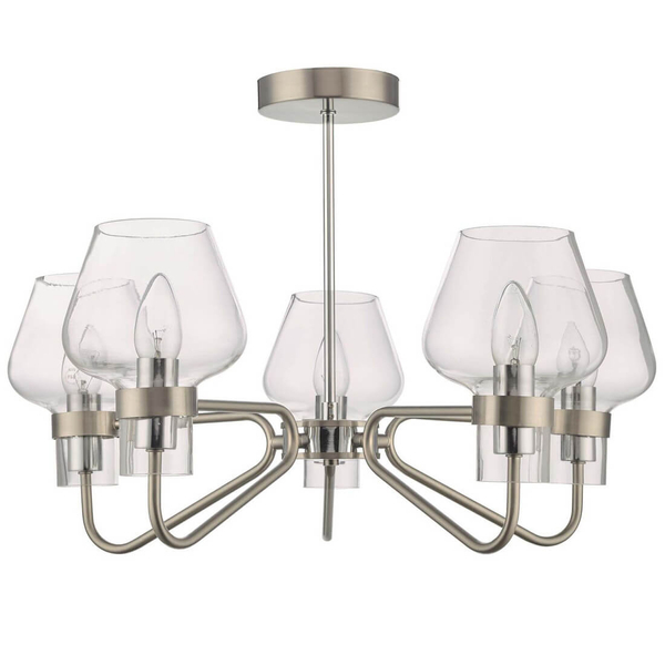 Sufitowa lampa szklana Keta KET5446 do jadalni przezroczysta chrom