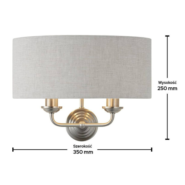 Lampa ścienna abażurowa Highclere 94403 Endon beżowy chrom