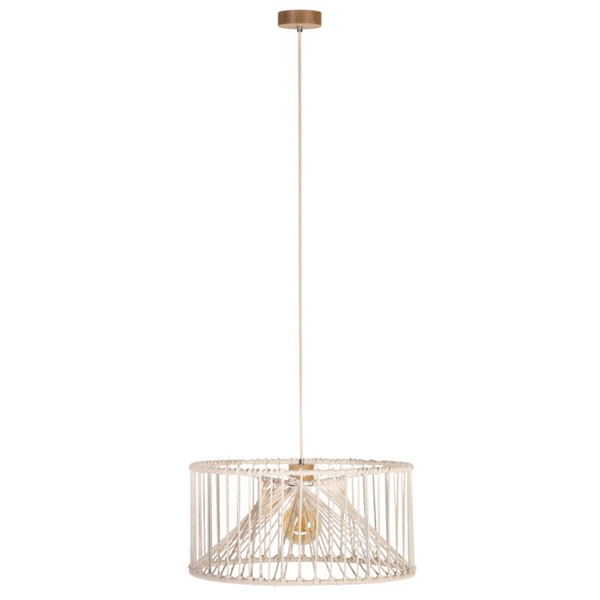 Skandynawska lampa wisząca REVE 184417174 okrągła boho pleciony kremowy