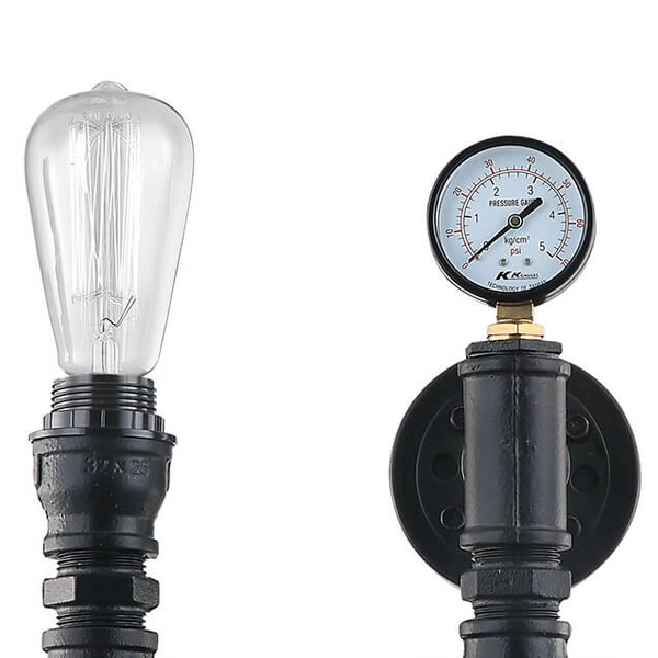 Industrialna lampa ścienna Pareto retro kinkiet czarny