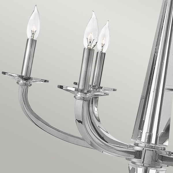 Pałacowy żyrandol QN-ASCHER6 kryształowy polerowany nikiel