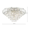 Kryształowa lampa sufitowa Osborne OSB5038-EH Dar Lighting pałacowa do pokoju srebrna