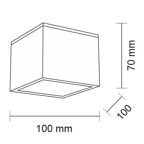 Natynkowa LAMPA sufitowa SUWA 8053 Shilo metalowa OPRAWA kostka cube IP44 czarna