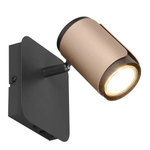 Naścienna lampa do jadalni Gillan 814570165 reflektor tubka brązowy