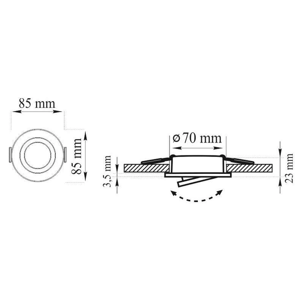 Podtynkowe LAMPY sufitowe SUN OLAL 305251 Polux zestaw 3 OPRAW okrągłych LED 10,5W 3000K do zabudowy czarne