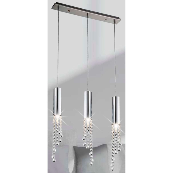 Wisząca lampa listwa DUERO 33-25272 LED 9W 3000-3200K tuby crystal chrom