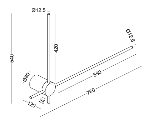 Kinkiet Wand 646901135 Elkim LED 12W 3000K oświetlający ścianę złoty czarny