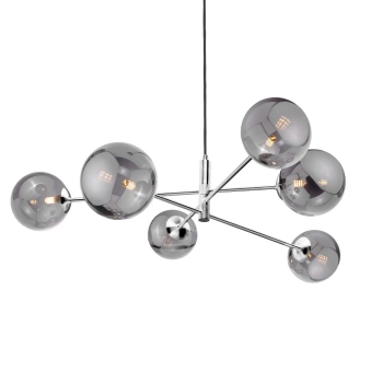 Jadalniana lampa wisząca Vignette VIG0650-24 do kuchni przydymiony chrom