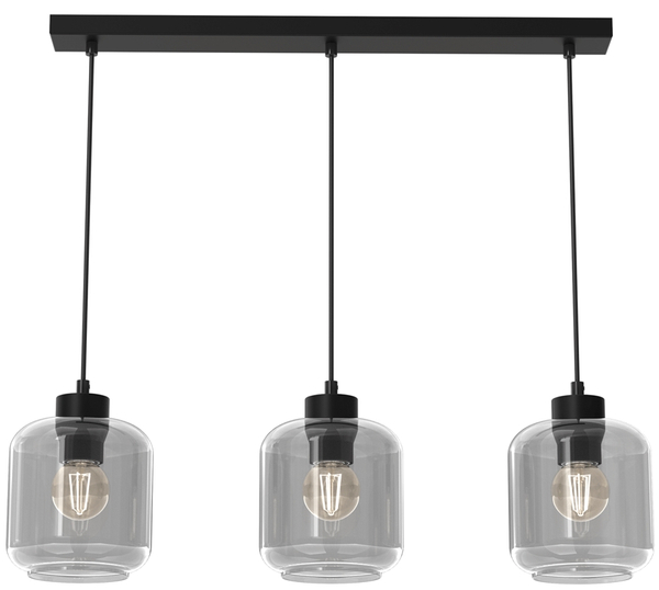 Lampa wisząca Sombra MLP8374 3-płomienna przydymiona czarna