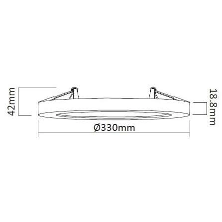 LAMPA sufitowa YORK LP-330/1C 4BK Light Prestige metalowa OPRAWA wpust LED 24W 4000K okrągły czarny