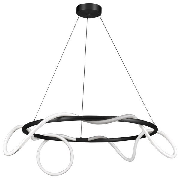 Pierścieniowa lampa wisząca Fantasia ST-9282R/D60 black Step LED 68W 3000K czarna