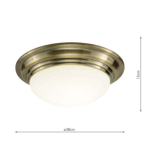 Szklana lampa sufitowa do łazienki BARCLAY BAR5075 IP44 mosiądz