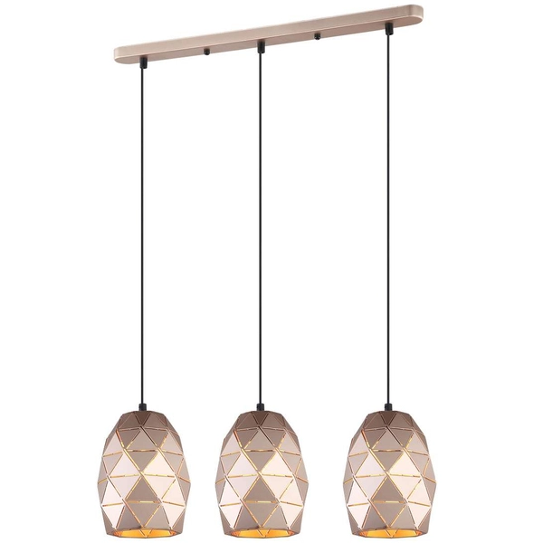 LAMPA wisząca HARLEY MDM-3480/3 GD Italux metalowa OPRAWA zwis geometryczny LISTWA sufitowa kaskada szampańska