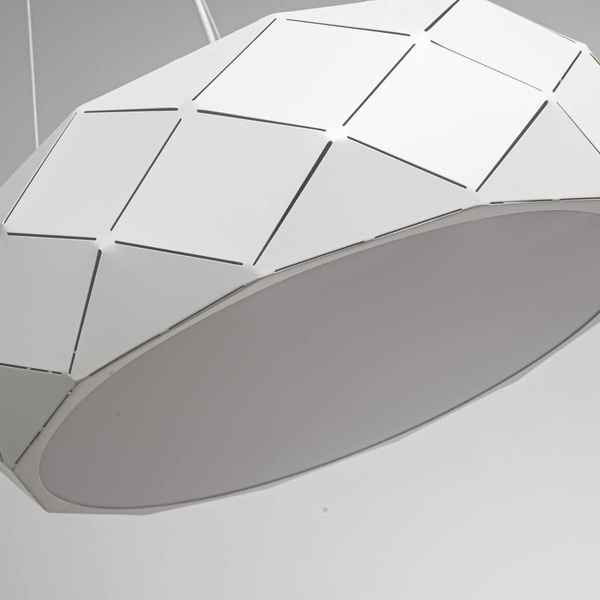 LAMPA wisząca REUS LP-8069/1P WH Light Prestige geometryczna OPRAWA okrągła zwis metalowy biały