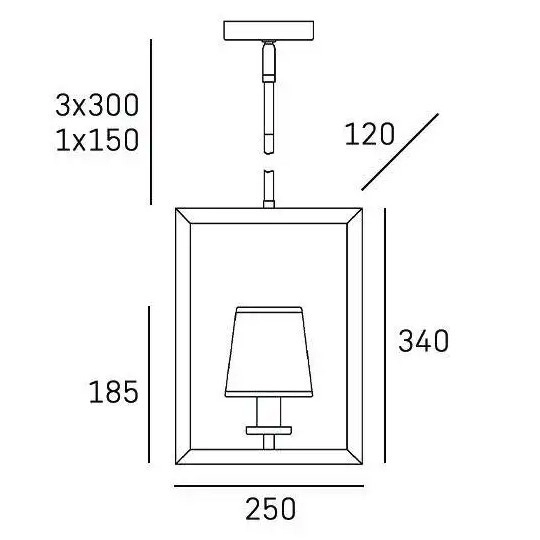 Stylowa LAMPA wisząca LONDON P01007BK Cosmolight abażurowy zwis do salonu chrom
