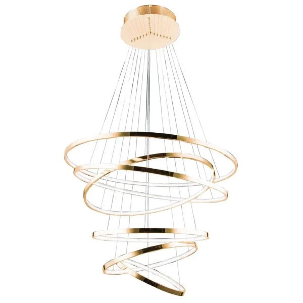 Glamour lampa wisząca Wheel rings LED 140W 3000K nad stół złota