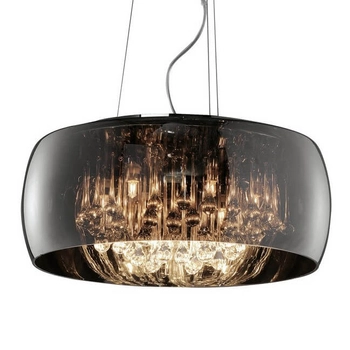 Kryształowa lampa wisząca VAPORE 311210606 Trio do salonu szklana srebrny