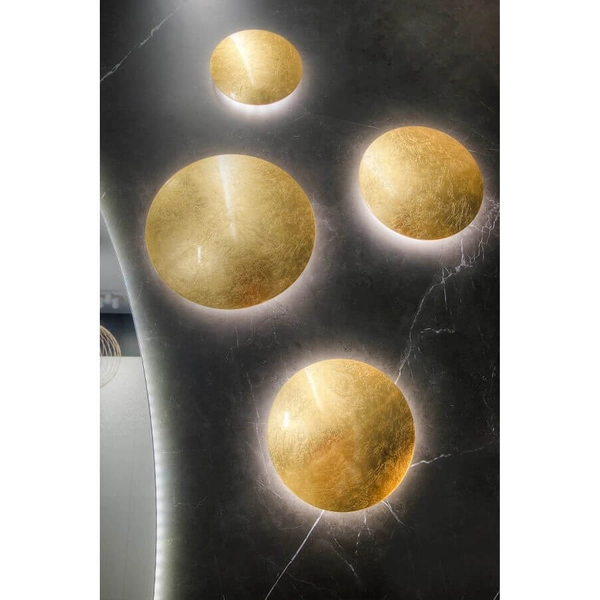 LAMPA sufitowa PLATILLO LP-8102/1C-12W GD Light Prestige okrągła OPRAWA metalowa moon LED 12W 3000K plafon złoty