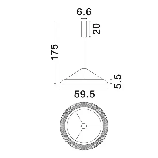 Lampa wisząca PANVIRA LE45390 LED 43W 3000K talerz biały
