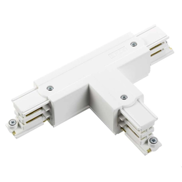 Lewy łącznik T 8124 Shilo szynoprzewód 3-fazowy natynkowy biały