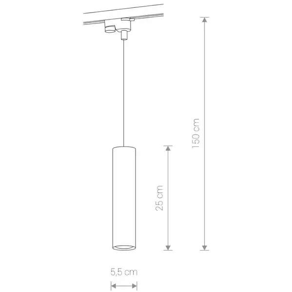 LAMPA wisząca PROFILE EYE 9338 Nowodvorski tuba OPRAWA zwis do 1-fazowego systemu szynowego czarna
