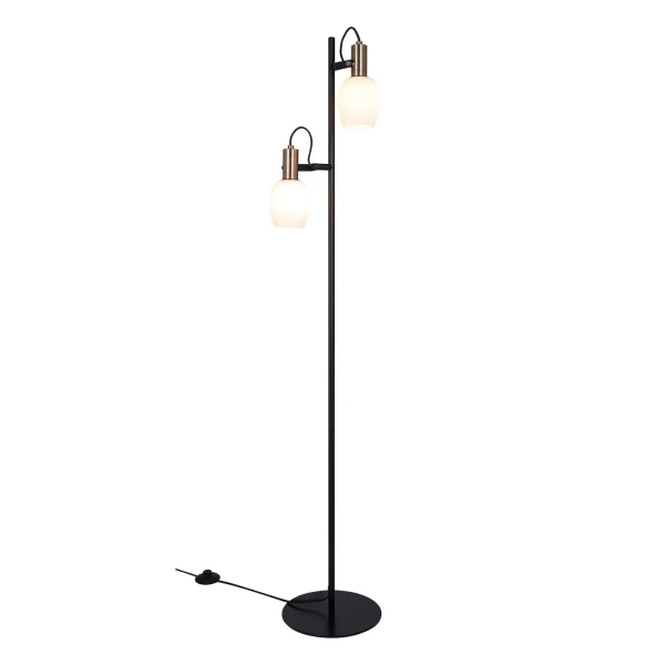 Lampa podłogowa regulowana Arild 2312324003 do czytania czarny mosiądz
