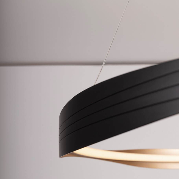 Pierścieniowa lampa wisząca SATIPO LE44471 LED 40W 2700-5000K ring czarna złota