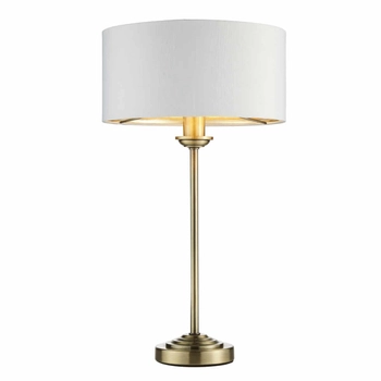 Nocna lampa stołowa Highclere 104054 Endon vintage mosiądz biały