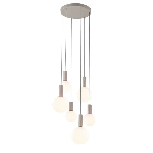 Wisząca lampa molekułowa TESTA beżowa biała 36-50915 6xG9 kulista