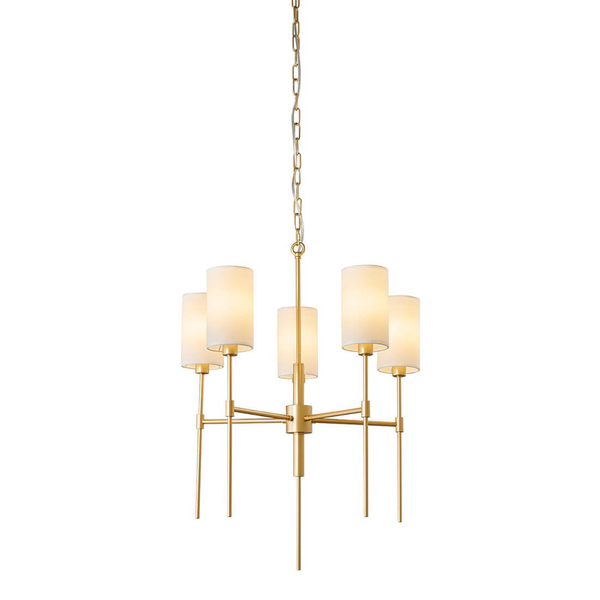 Abażurowa lampa wisząca DARLING ST-9501-5 GOLD złoty biały