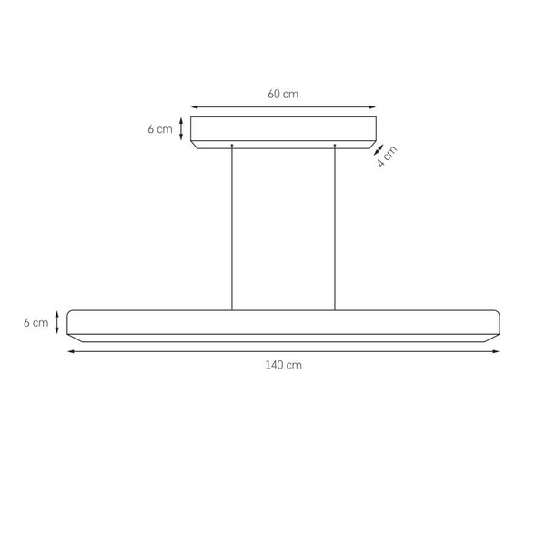 Ledowa lampa wisząca LINEA 11180102 Kaspa 40W 3000K ściemnialna belka czarna