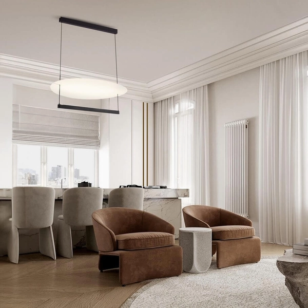 Zwieszająca lampa do jadalni TIRAQUE LE44634 LED 55W 2700K podłużna czarna biała